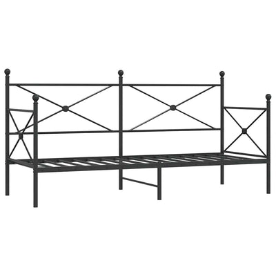 Musta päiväsänky Giurgean 90x190cm (ilman patjaa teräs)