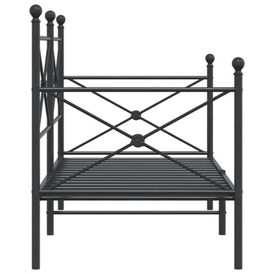 Musta päiväsänky Giurgean 90x190cm (ilman patjaa teräs)
