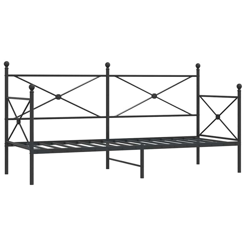 Musta päiväsänky Giurgean 90x200cm (ilman patjaa teräs)