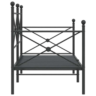 Päiväsänky ilman patjaa Musta 90x200 cm Teräs