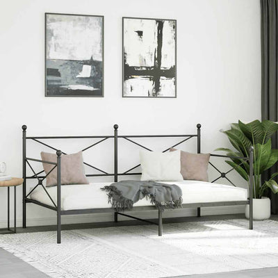 Musta päiväsänky Giurgean 100x190cm (ilman patjaa teräs)