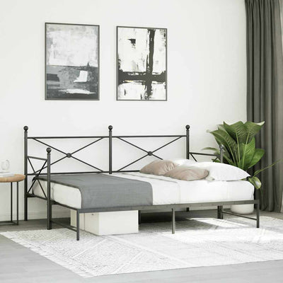 vidaXL-sohvasänky ilman patjaa Musta 75x190 cm Teräs