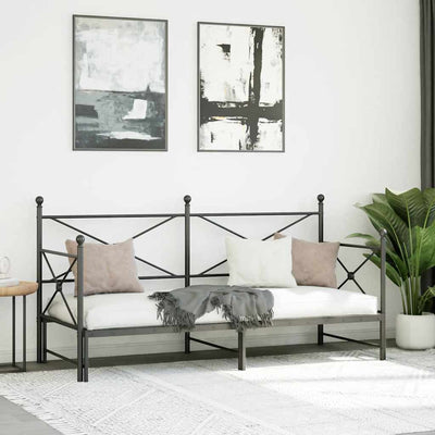 vidaXL-sohvasänky ilman patjaa Musta 75x190 cm Teräs