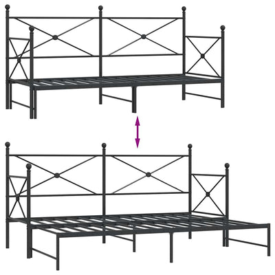 vidaXL-sohvasänky ilman patjaa Musta 75x190 cm Teräs