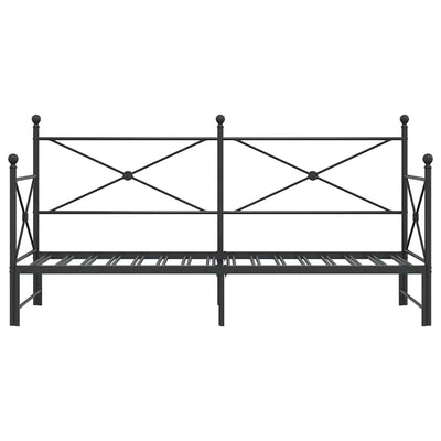 vidaXL-vuodesohva vyöryllä ilman patjaa Musta 80x200 cm Teräs