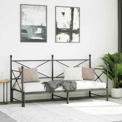 vidaXL-sohvasänky ilman patjaa Musta 90x190 cm Teräs