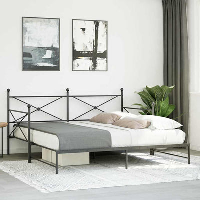 vidaXL-sohvasänky ilman patjaa Musta 100x190 cm Teräs