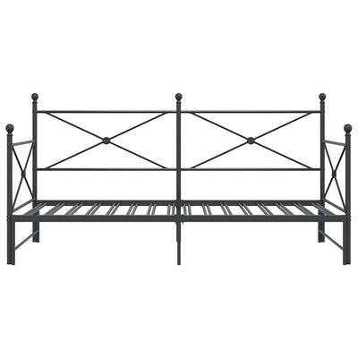 Musta sohvasänky Giurgean 100x190cm (ilman patjaa teräs)