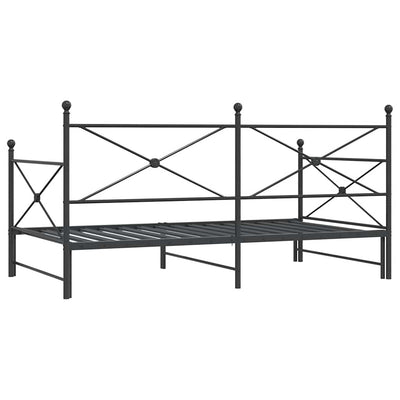 vidaXL-sohvasänky ilman patjaa Musta 100x190 cm Teräs