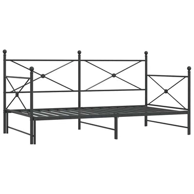vidaXL-sohvasänky ilman patjaa Musta 100x200 cm Teräs