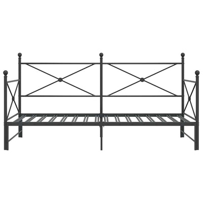 vidaXL-sohvasänky ilman patjaa Musta 100x200 cm Teräs