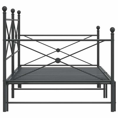 vidaXL-sohvasänky ilman patjaa Musta 100x200 cm Teräs