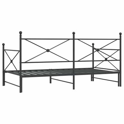vidaXL-sohvasänky ilman patjaa Musta 100x200 cm Teräs