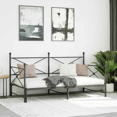 vidaXL-sohvasänky ilman patjaa Musta 107x203 cm Teräs