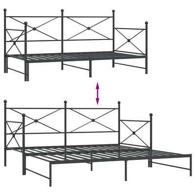 Musta sohvasänky Giurgean 107x203cm (ilman patjaa, teräs)