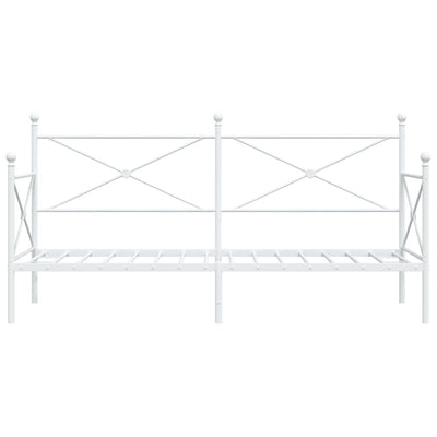 Valkoinen päiväsänky Giurgean 90x190cm (ilman patjaa teräs)