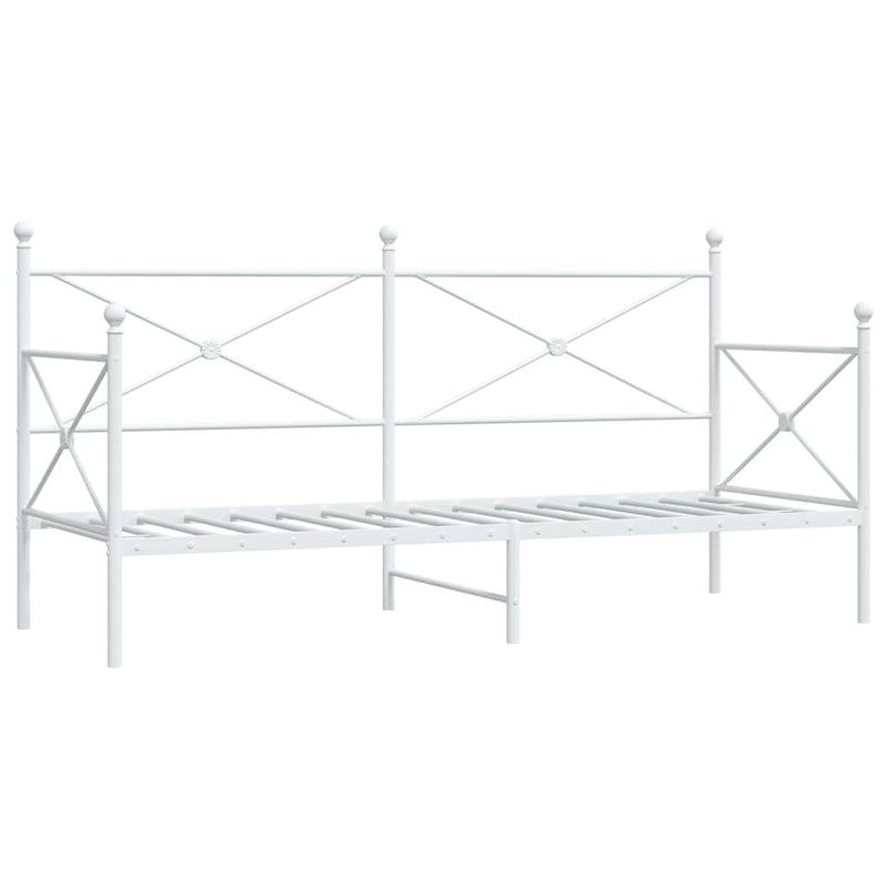 Valkoinen päiväsänky Giurgean 90x200cm (ilman patjaa teräs)