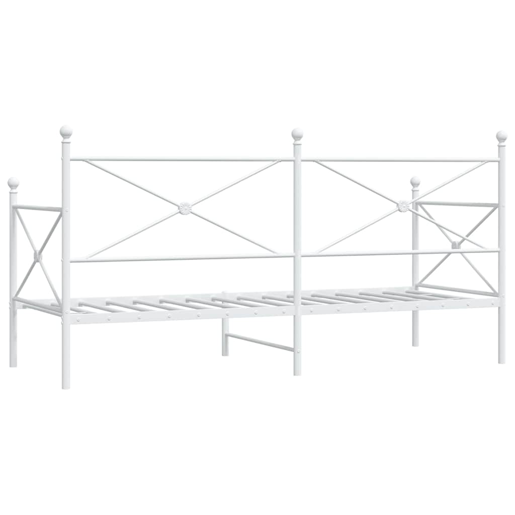Valkoinen päiväsänky Giurgean 90x200cm (ilman patjaa teräs)