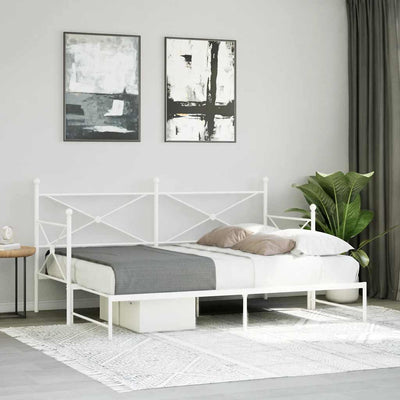vidaXL-sohvasänky ilman patjaa valkoinen 75x190 cm Teräs