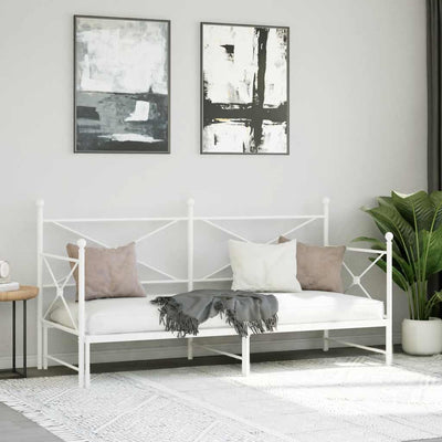 vidaXL-sohvasänky ilman patjaa valkoinen 75x190 cm Teräs