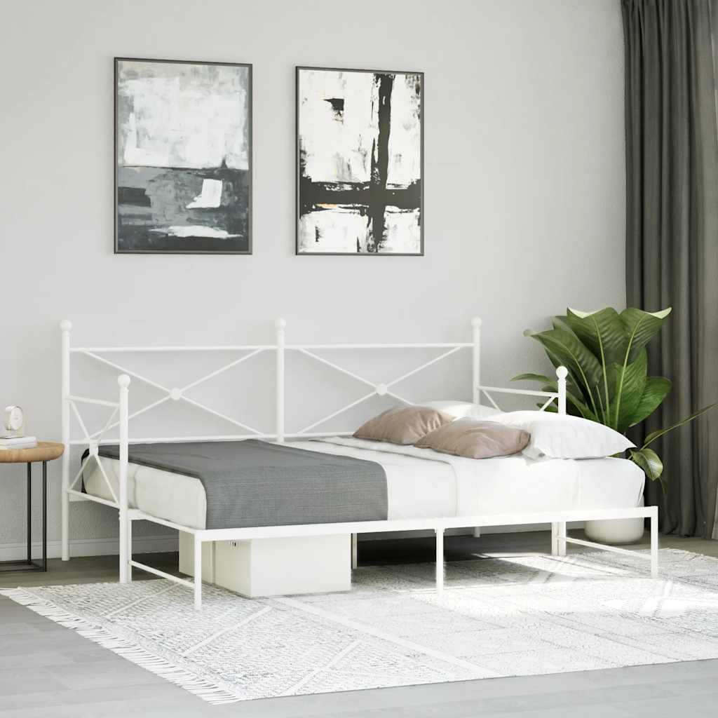 Valkoinen sohvasänky Giurgean 90x200cm (ilman patjaa teräs)
