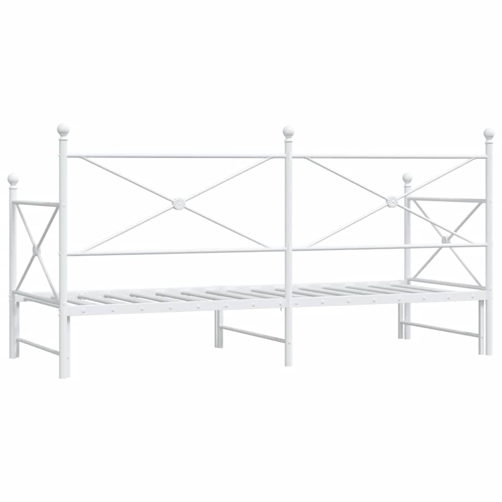 Valkoinen sohvasänky Giurgean 90x200cm (ilman patjaa teräs)