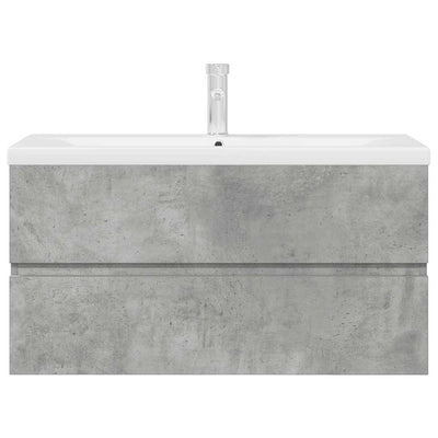 Betoninharmaa kylpyhuonekalustesarja Fl (2-osainen, puinen)