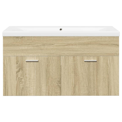 Sonoma tammi kylpyhuoneen allaskaappi altaalla Visentea