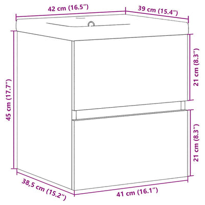 Kylpyhuonekalustesarja Fl (2-osainen, sonoma-tammi, puinen)