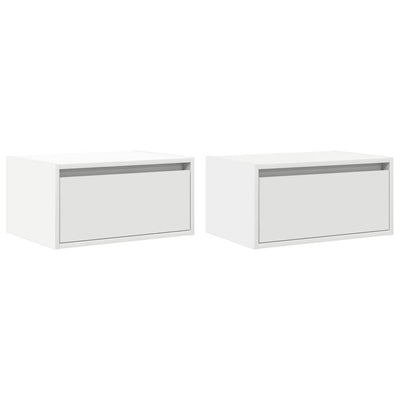 Valkoinen seinäkiinnitettävät yöpöydät led-valoilla Ojovan (2 kpl)