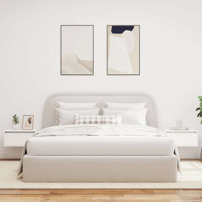 Valkoinen seinäkiinnitettävät yöpöydät led-valoilla Ojovan (2 kpl)