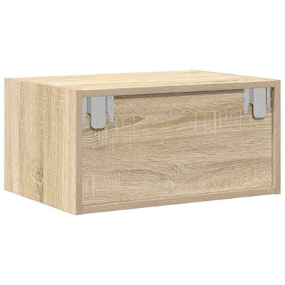 Sonoma tammi seinäkiinnitettävä yöpöytä Ojovan (led-valoilla)