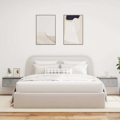 Betoninharmaa seinäkiinnitettävät yöpöydät led-valoilla Ojovan (2 kpl)