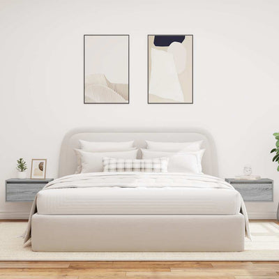 Harmaa seinäkiinnitettävät yöpöydät led-valoilla Ojovan (2 kpl sonoma)