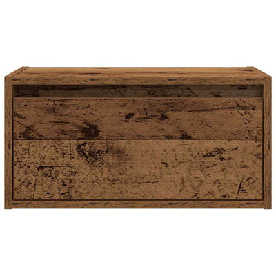 Seinäkiinnitettävä yöpöytä Ojovan (led-valoilla vanhaa puuta)