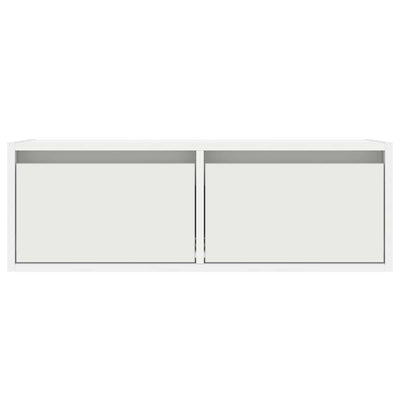 Valkoinen tv-kaappi led-valoilla Ojovan 75x35,5x25cm