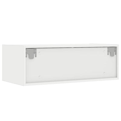Valkoinen tv-kaappi led-valoilla Ojovan 75x35,5x25cm
