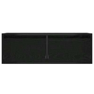 TV-kaappi LED-valoilla musta tammi 75x35,5x25 cm