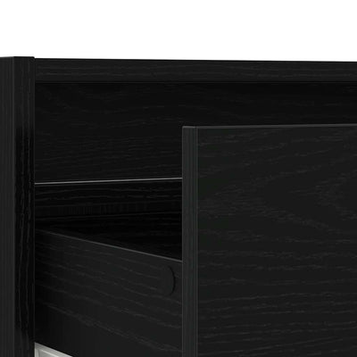TV-kaappi LED-valoilla musta tammi 75x35,5x25 cm