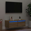 TV-kaappi LED-valoilla sonoma tammi 75x35,5x25 cm