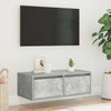 TV-kaappi LED-valoilla betoninharmaa 75x35,5x25 cm