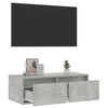 TV-kaappi LED-valoilla betoninharmaa 75x35,5x25 cm