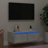 TV-kaappi LED-valoilla betoninharmaa 75x35,5x25 cm