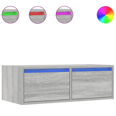 TV-kaappi LED-valoilla harmaa sonoma 75x35,5x25 cm