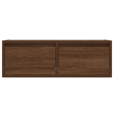 TV-kaappi LED-valoilla ruskea tammi 75x35,5x25 cm