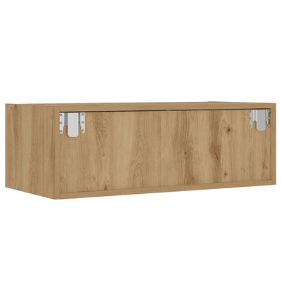 TV-kaappi LED-valoilla käsityöläinen tammi 75x35,5x25 cm