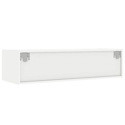 Valkoinen tv-kaappi led-valoilla Ojovan 100X35,5x25cm