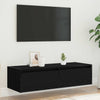 TV-kaappi LED-valoilla musta tammi 100X35,5x25 cm