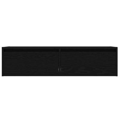 TV-kaappi LED-valoilla musta tammi 100X35,5x25 cm