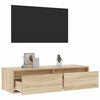 TV-kaappi LED-valoilla sonoma tammi 100X35,5x25 cm